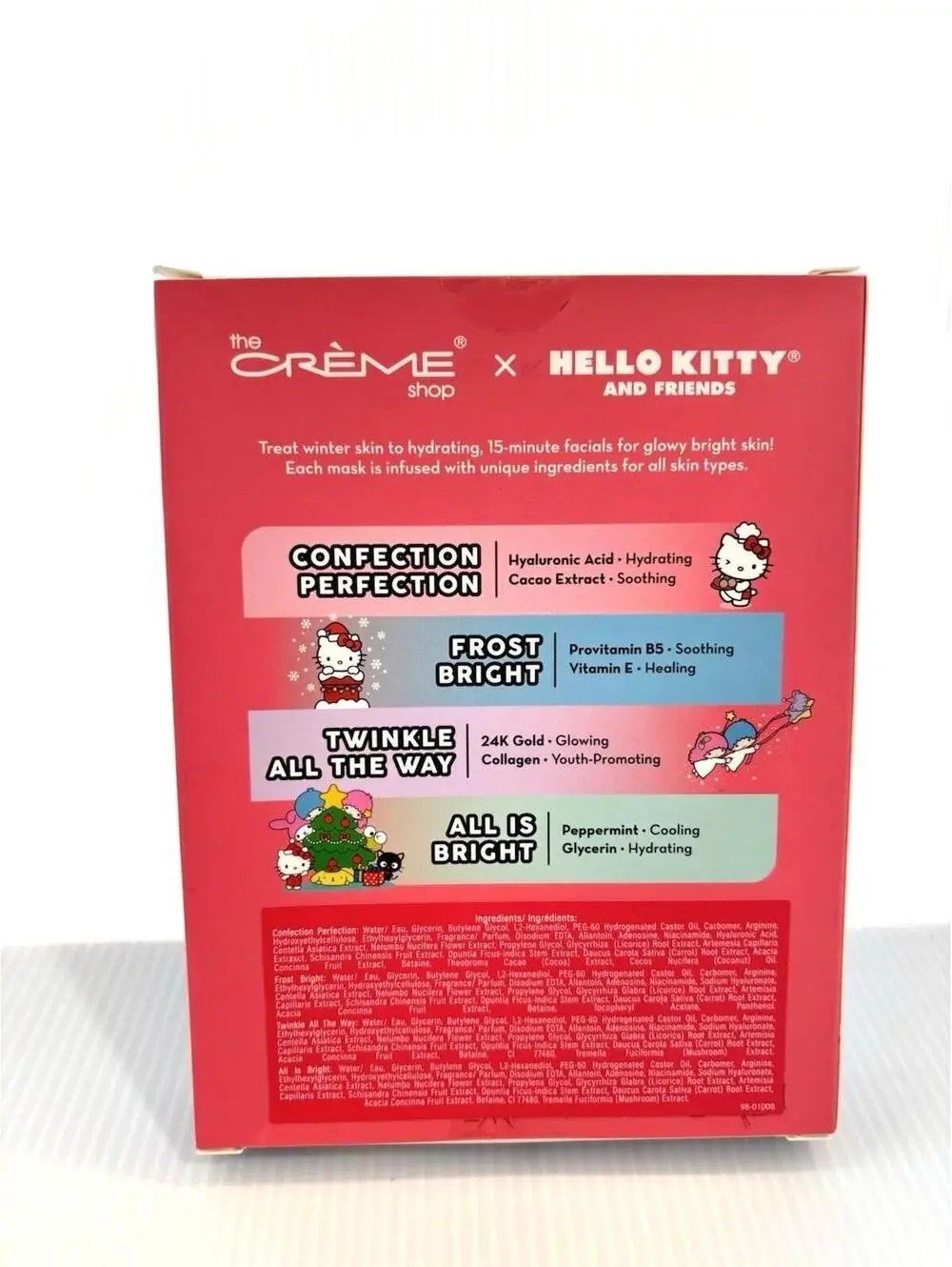 Hello Kitty & Friends x The Crème Shop Holiday Sheet Mask Set 4pc NEW
